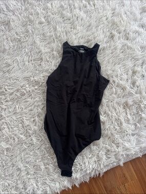 SKIMS Black Sleeveless One-Piece Bodysuit